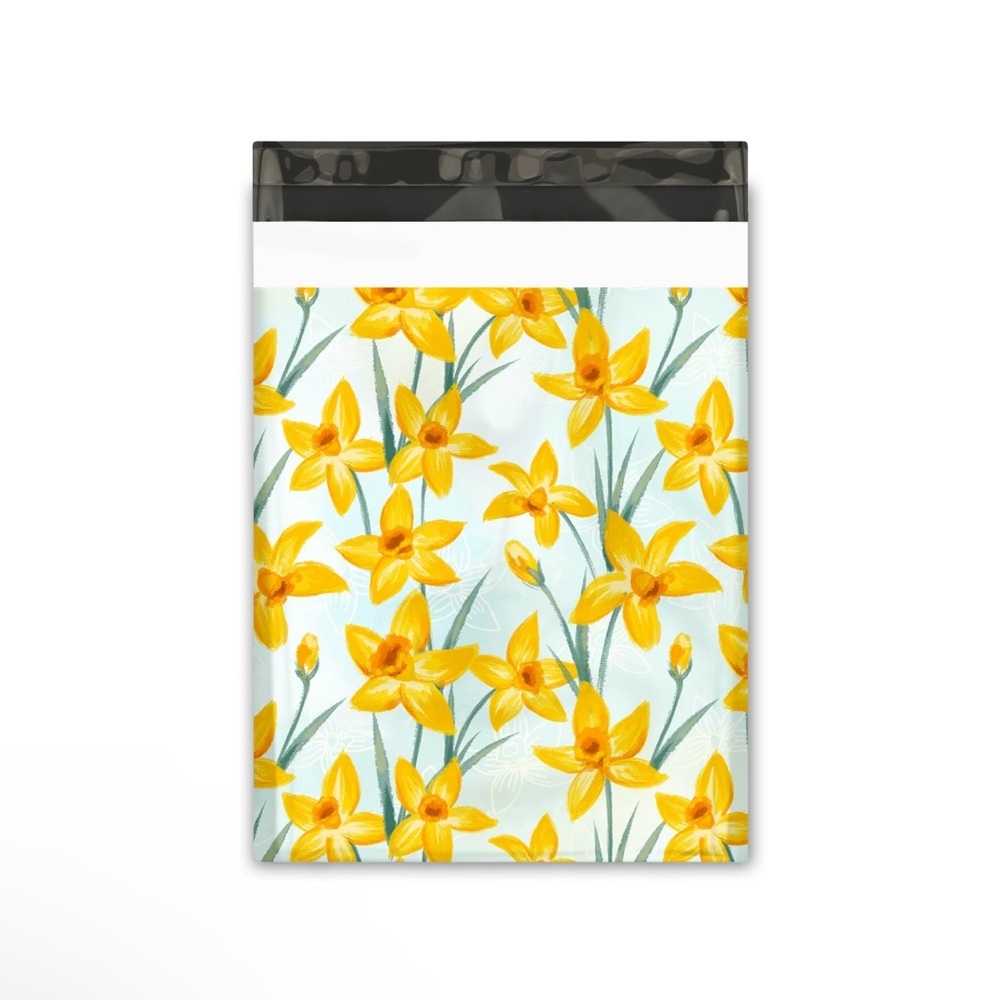 (20 ct) 10x13 Daffodil Print Poly Mailers